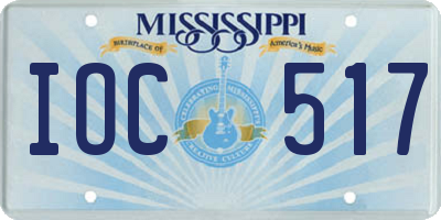MS license plate IOC517