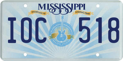 MS license plate IOC518