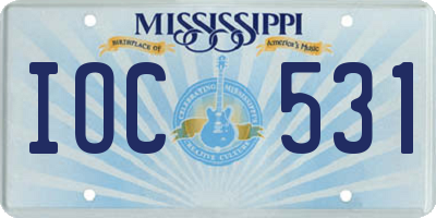 MS license plate IOC531