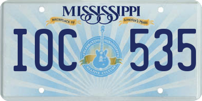MS license plate IOC535