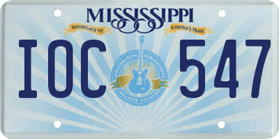 MS license plate IOC547