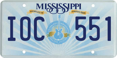 MS license plate IOC551