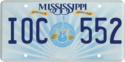 MS license plate IOC552