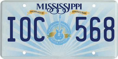MS license plate IOC568