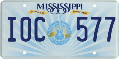 MS license plate IOC577