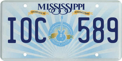MS license plate IOC589
