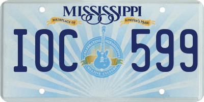 MS license plate IOC599