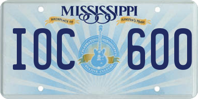 MS license plate IOC600