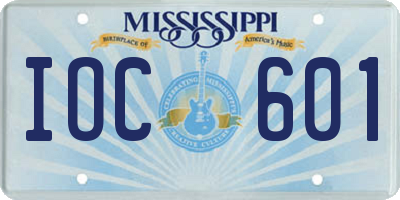 MS license plate IOC601