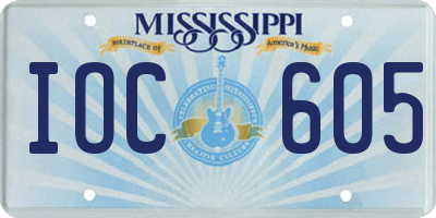 MS license plate IOC605