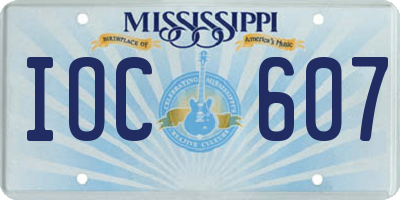 MS license plate IOC607