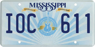 MS license plate IOC611