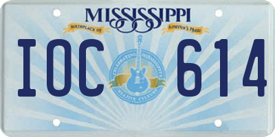 MS license plate IOC614