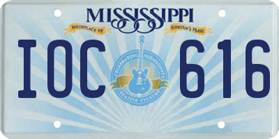 MS license plate IOC616
