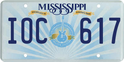 MS license plate IOC617