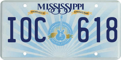 MS license plate IOC618