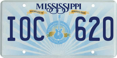 MS license plate IOC620