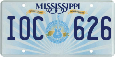 MS license plate IOC626
