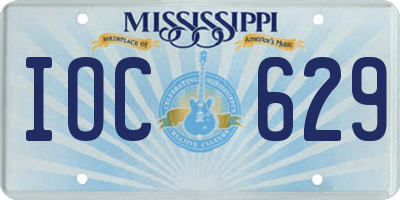 MS license plate IOC629