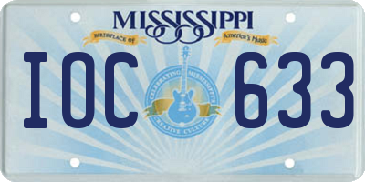 MS license plate IOC633