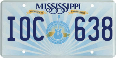MS license plate IOC638