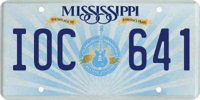 MS license plate IOC641