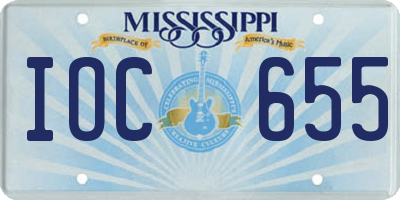 MS license plate IOC655