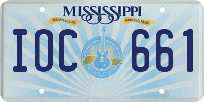 MS license plate IOC661