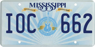 MS license plate IOC662