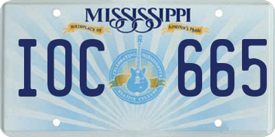 MS license plate IOC665