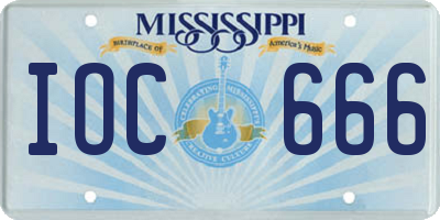 MS license plate IOC666