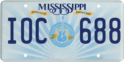 MS license plate IOC688