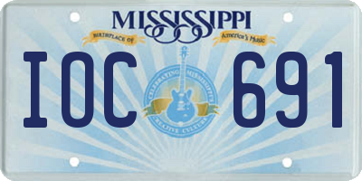 MS license plate IOC691