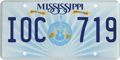 MS license plate IOC719
