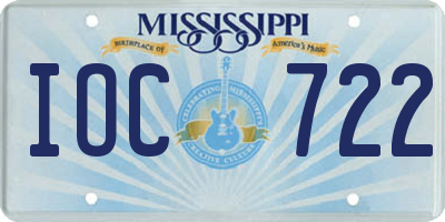 MS license plate IOC722