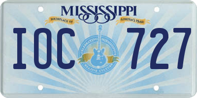 MS license plate IOC727