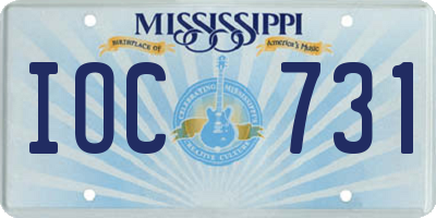 MS license plate IOC731