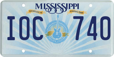 MS license plate IOC740