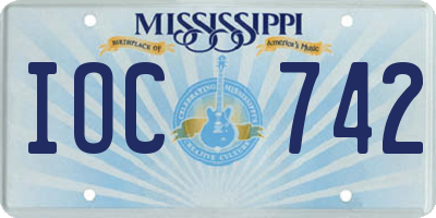 MS license plate IOC742