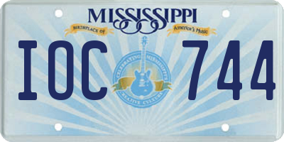 MS license plate IOC744