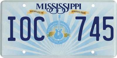 MS license plate IOC745