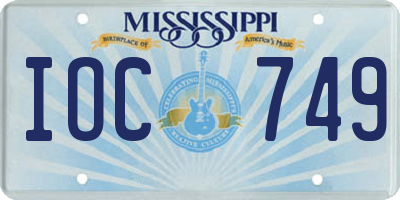 MS license plate IOC749