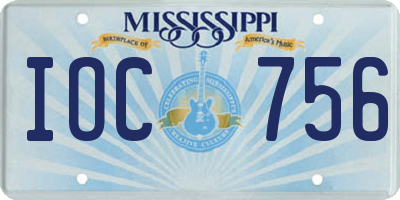 MS license plate IOC756