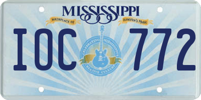 MS license plate IOC772