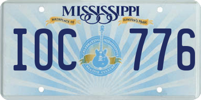 MS license plate IOC776