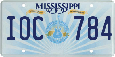 MS license plate IOC784