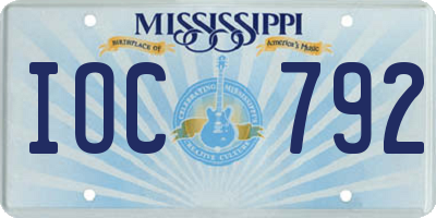 MS license plate IOC792