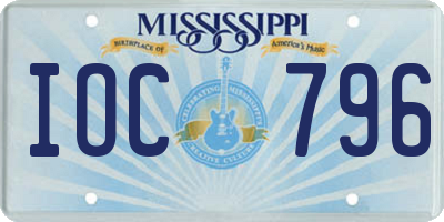 MS license plate IOC796
