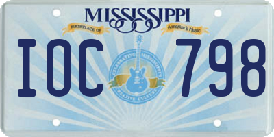 MS license plate IOC798
