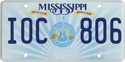 MS license plate IOC806